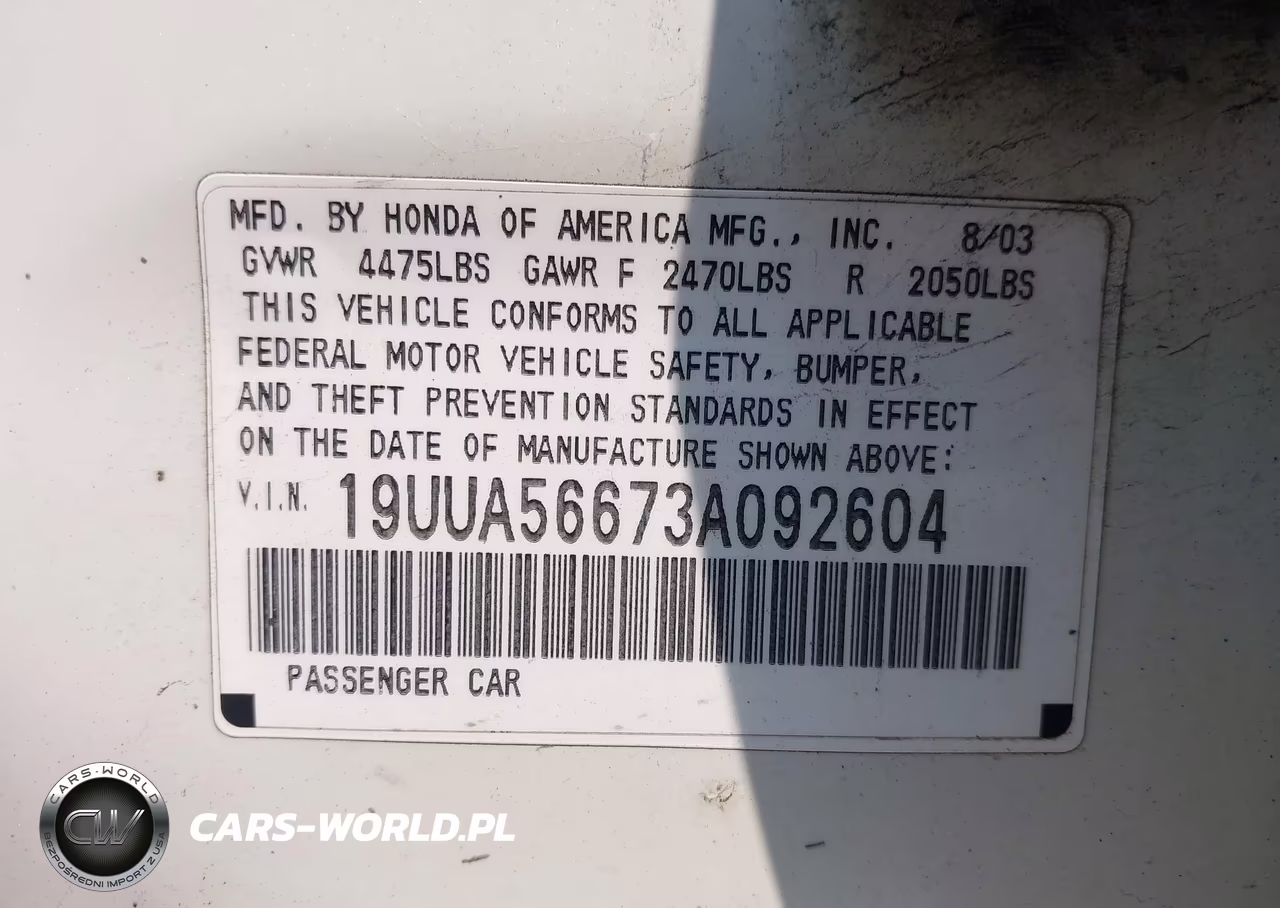 2003 Acura Tl 3.2 VIN:19UUA56673A092604 - 9