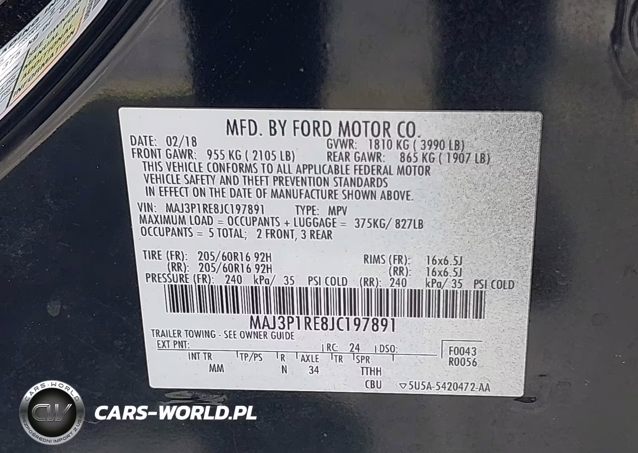 2018 Ford Ecosport S VIN:MAJ3P1RE8JC197891 - 9