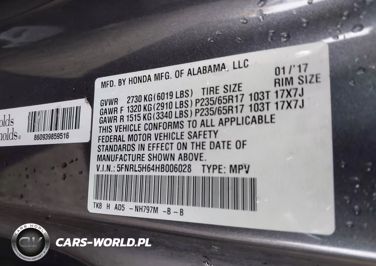 2017 Honda Odyssey Ex-L VIN:5FNRL5H64HB006028 - 9