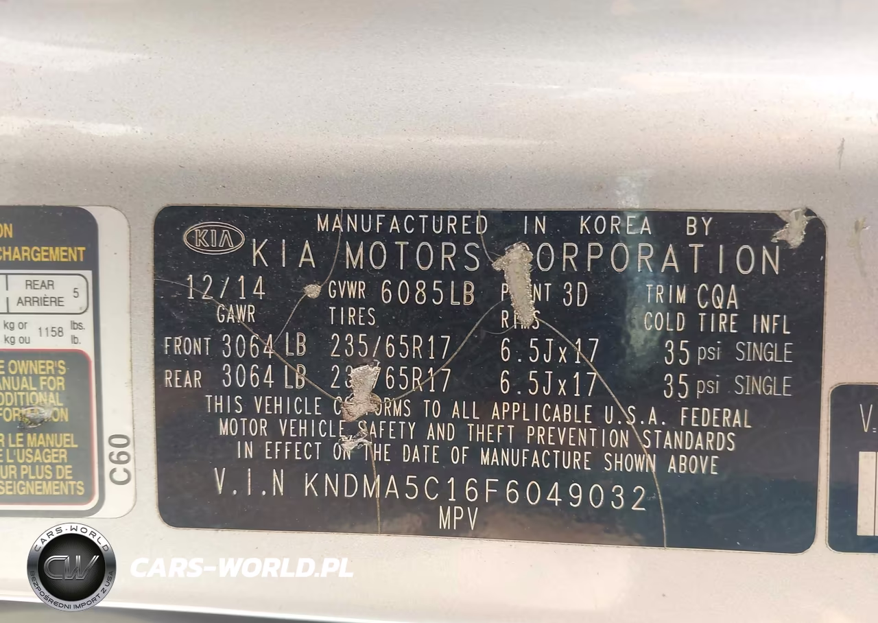 2015 Kia Sedona L VIN:KNDMA5C16F6049032 - 9