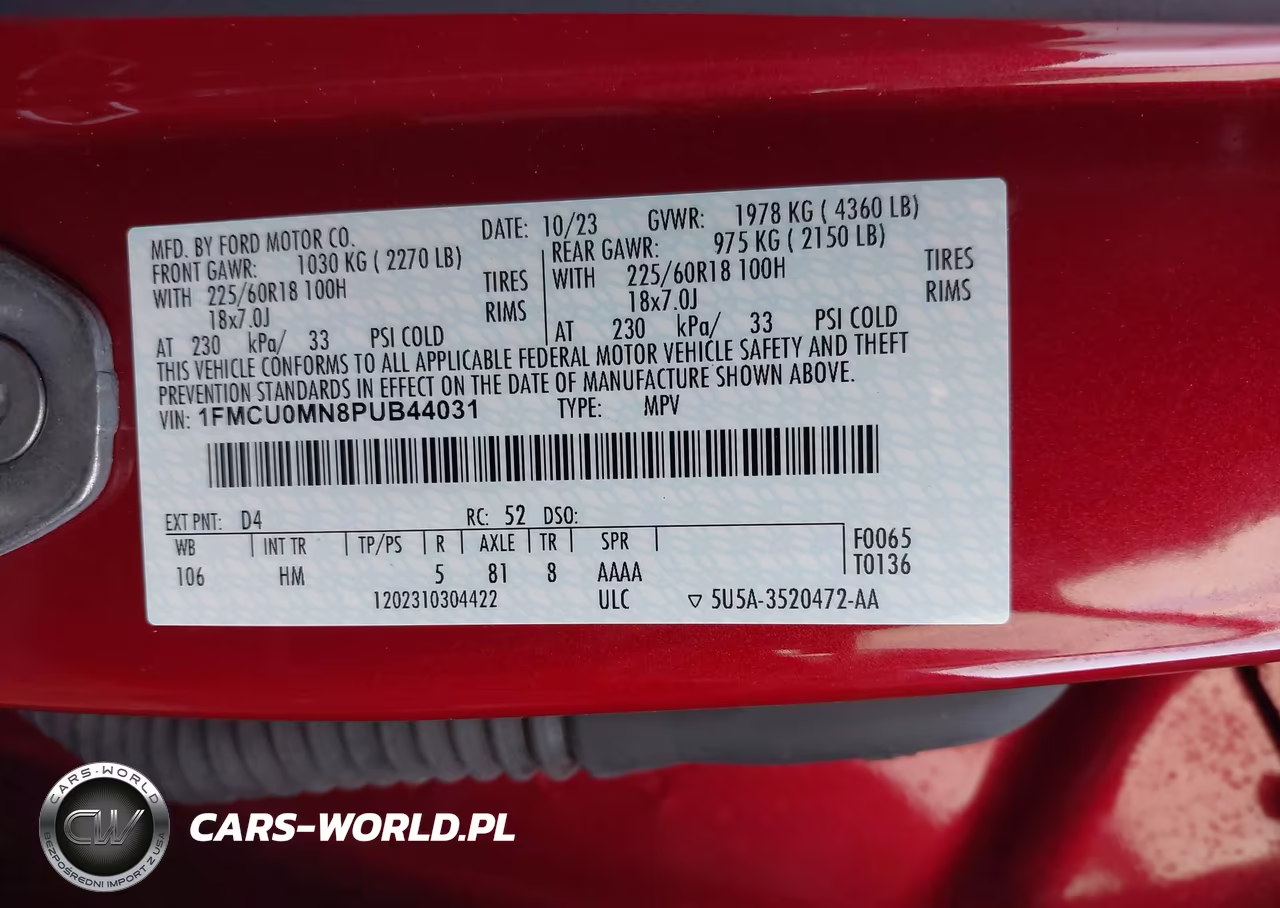 2023 Ford Escape St-Line VIN:1FMCU0MN8PUB44031 - 9