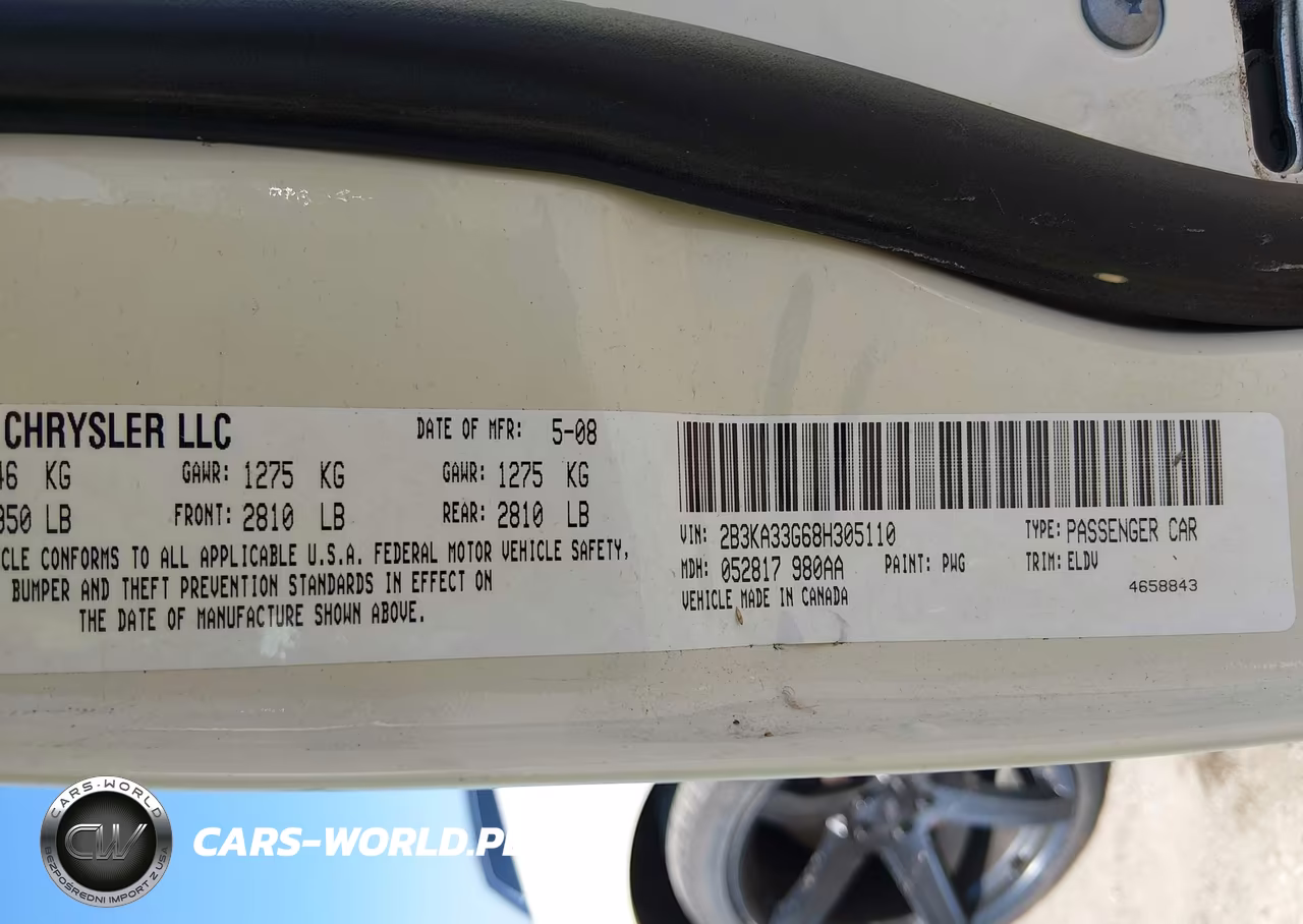 2008 Dodge Charger Sxt VIN:2B3KA33G68H305110 - 9