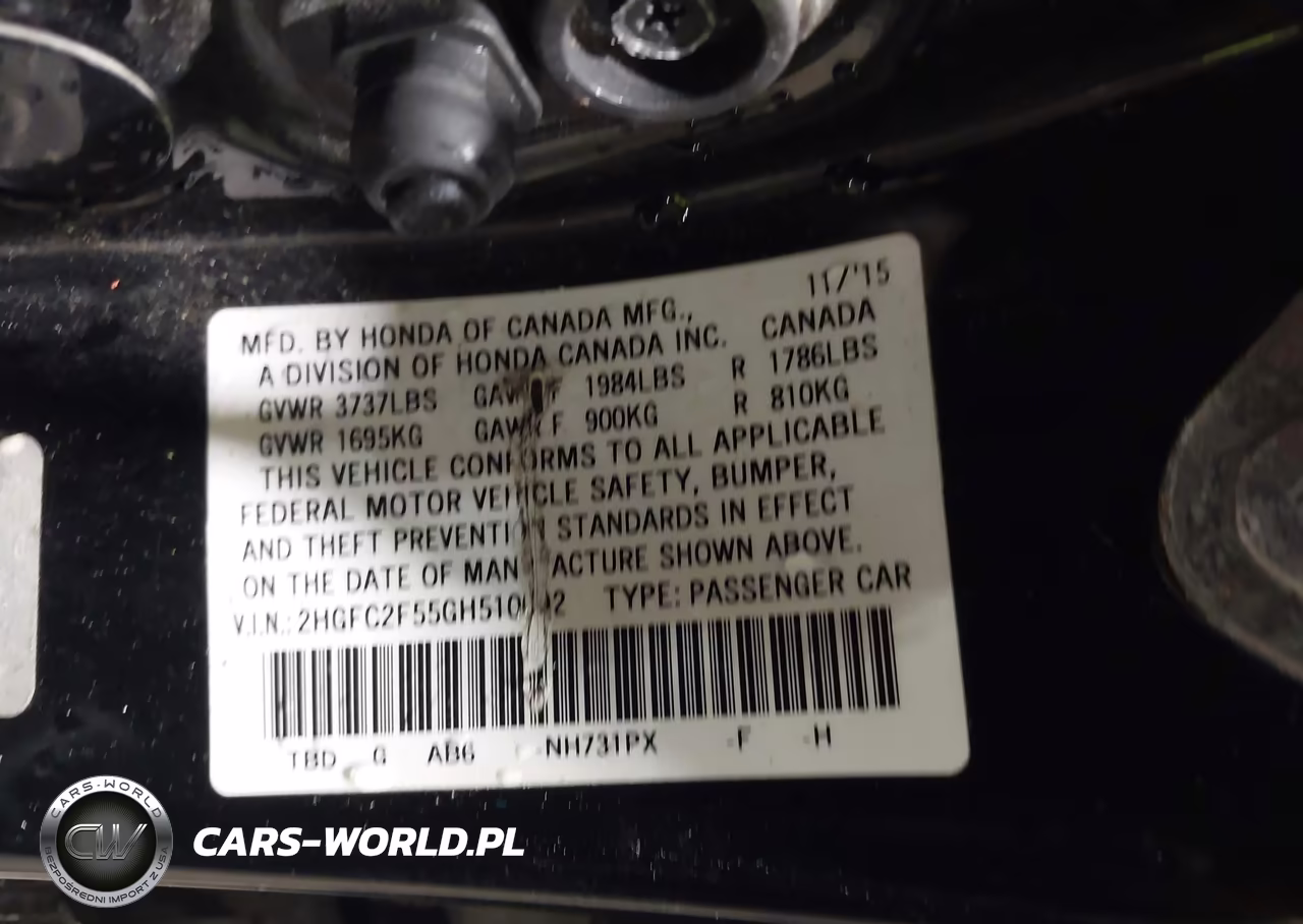 2016 Honda Civic Lx VIN:2HGFC2F55GH510092 - 9