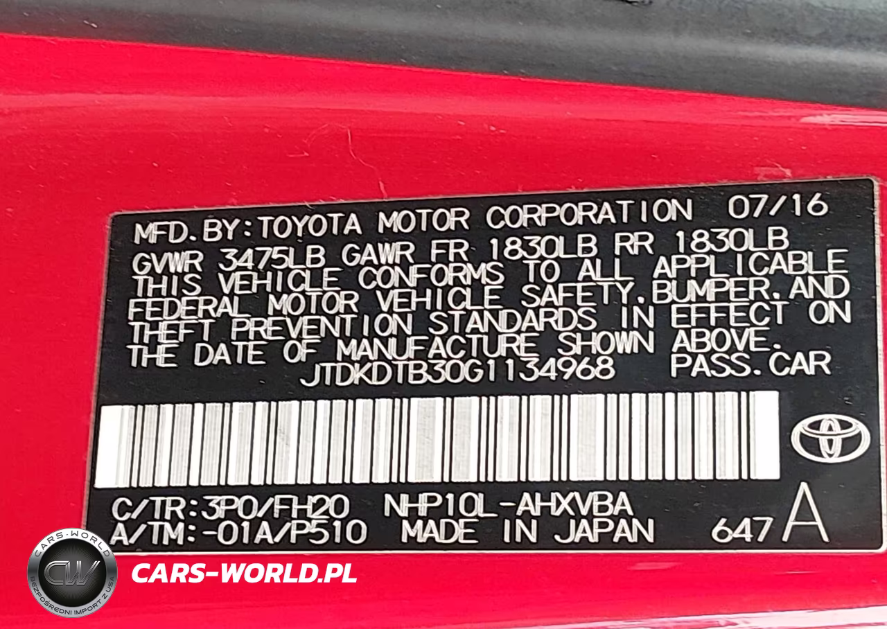 2016 Toyota Prius C One VIN:JTDKDTB30G1134968 - 9