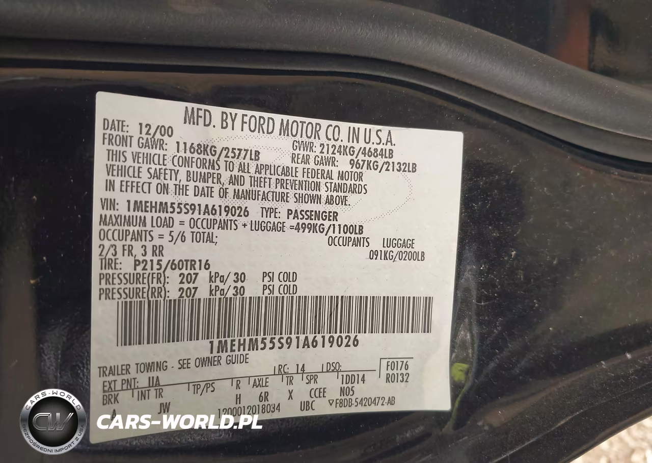 2001 Mercury Sable Ls Premium VIN:1MEHM55S91A619026 - 9