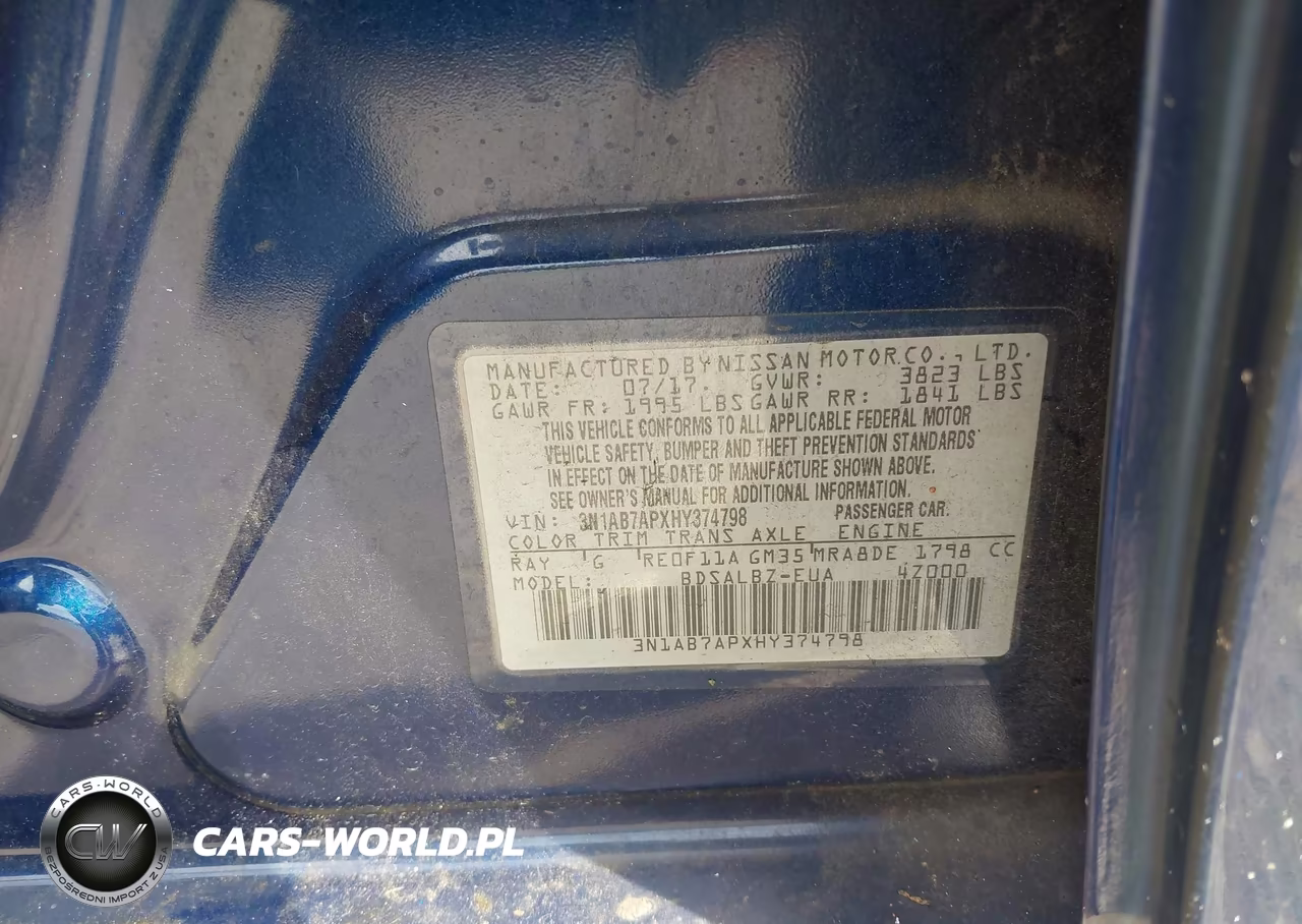 2017 Nissan Sentra S VIN:3N1AB7APXHY374798 - 9