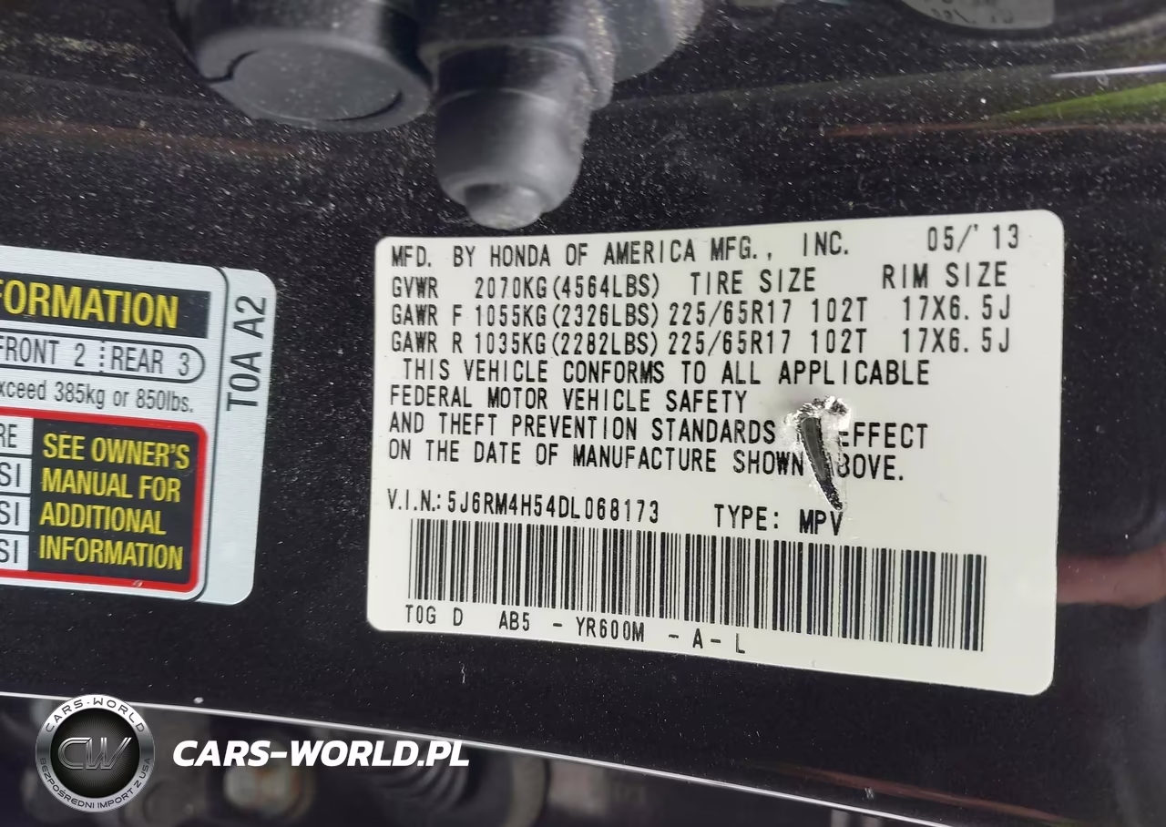 2013 Honda Cr-V Ex VIN:5J6RM4H54DL068173 - 9