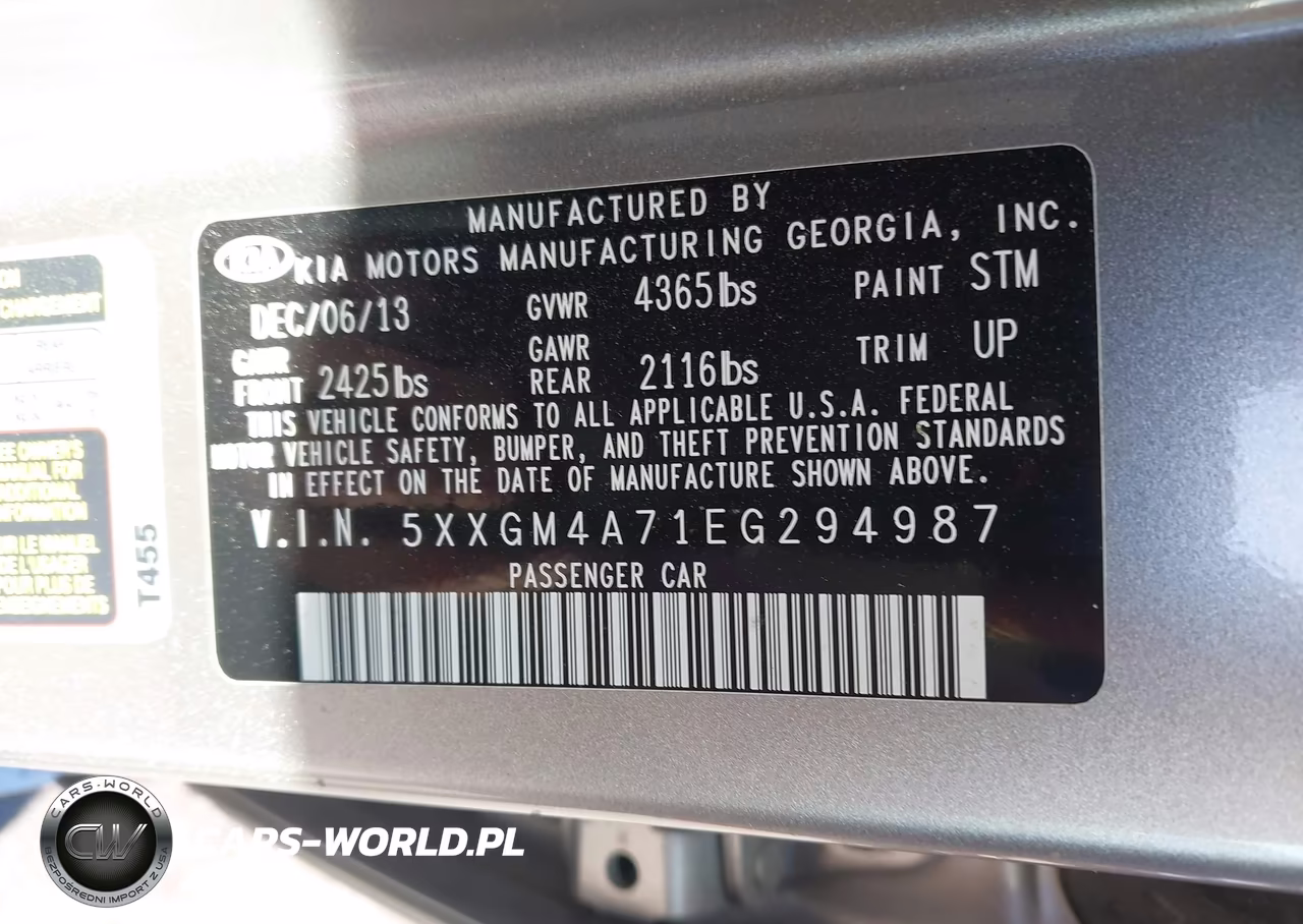 2014 Kia Optima Lx VIN:5XXGM4A71EG294987 - 9