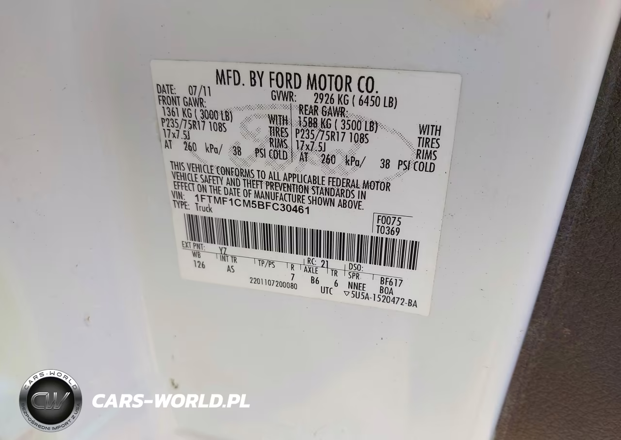 2011 Ford F-150 Xl VIN:1FTMF1CM5BFC30461 - 9