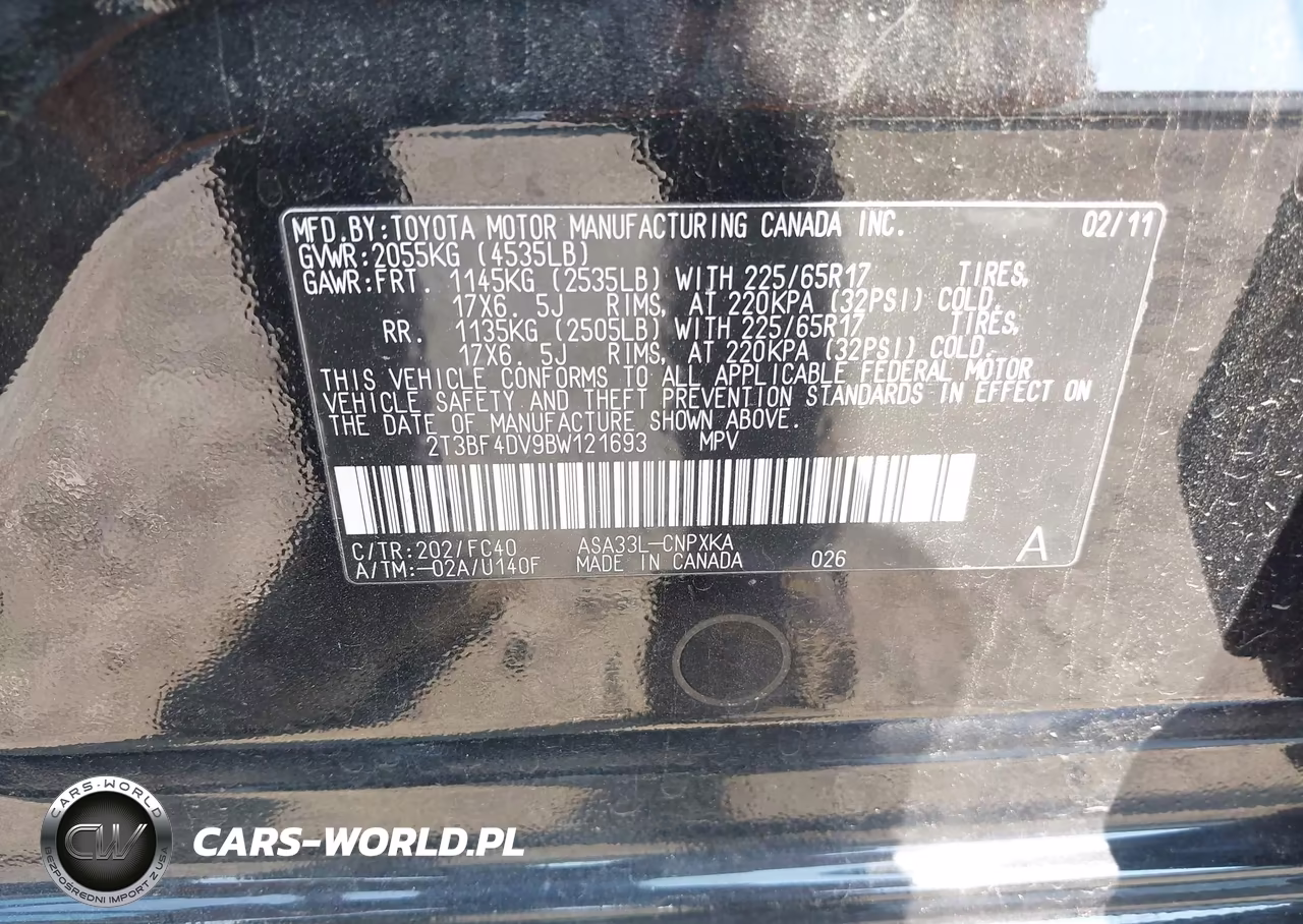 2011 Toyota Rav4 VIN:2T3BF4DV9BW121693 - 9
