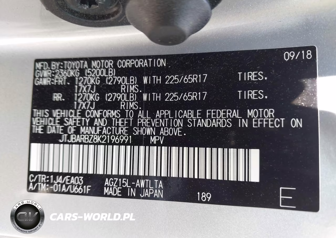 2019 Lexus Nx 300 VIN:JTJBARBZ8K2196991 - 9