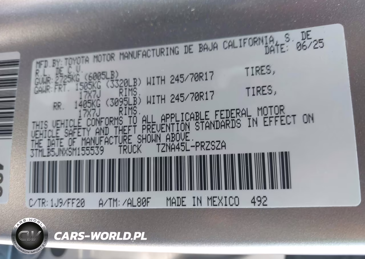 2025 Toyota Tacoma Sr5 VIN:3TMLB5JNXSM155539 - 9