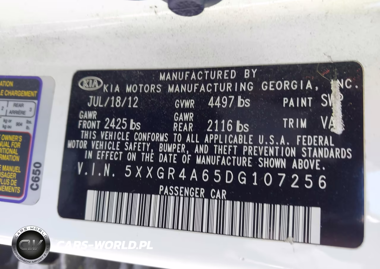 2013 Kia Optima Sx VIN:5XXGR4A65DG107256 - 9