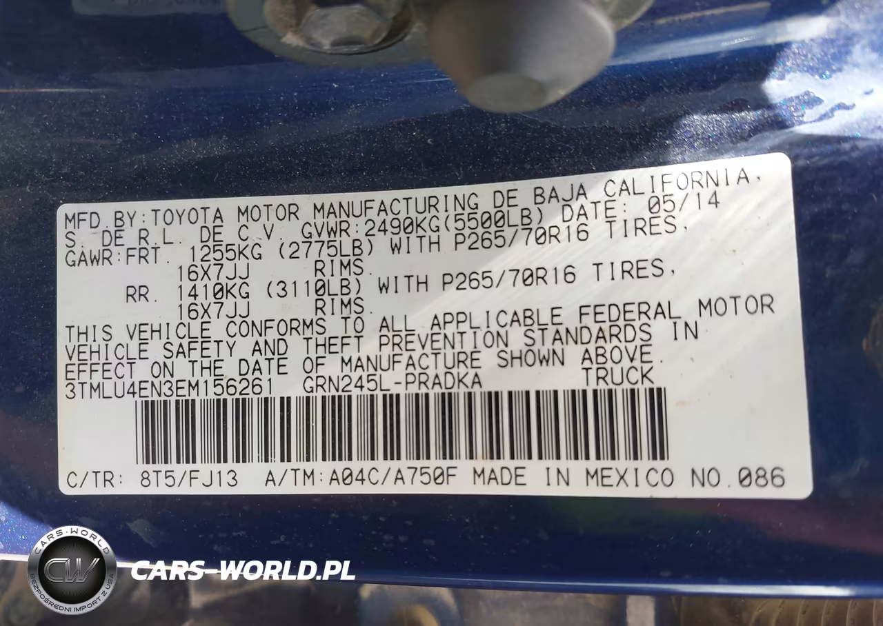 2014 Toyota Tacoma Base V6 VIN:3TMLU4EN3EM156261 - 9