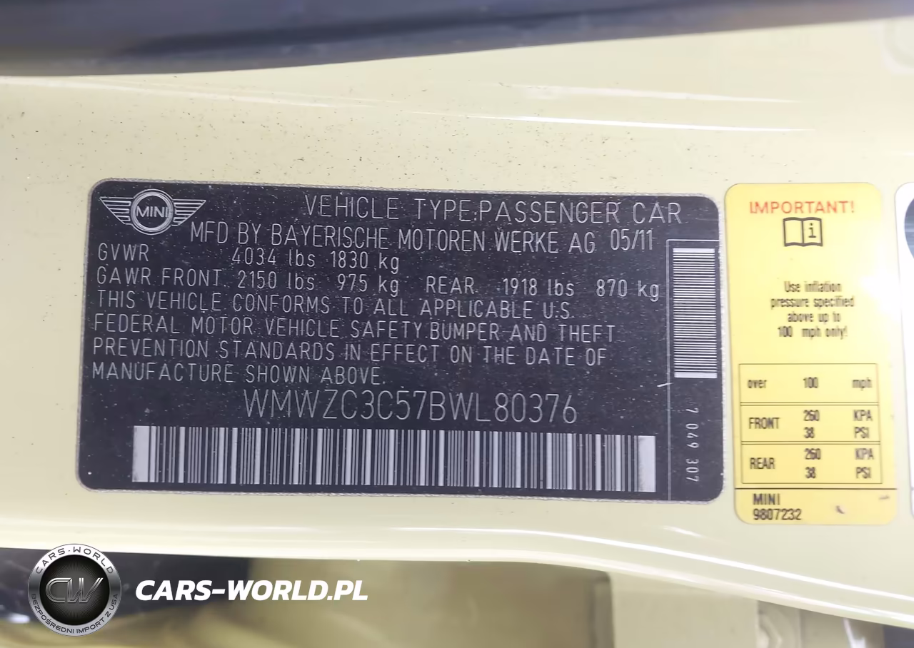 2011 Mini Cooper S Countryman VIN:WMWZC3C57BWL80376 - 9
