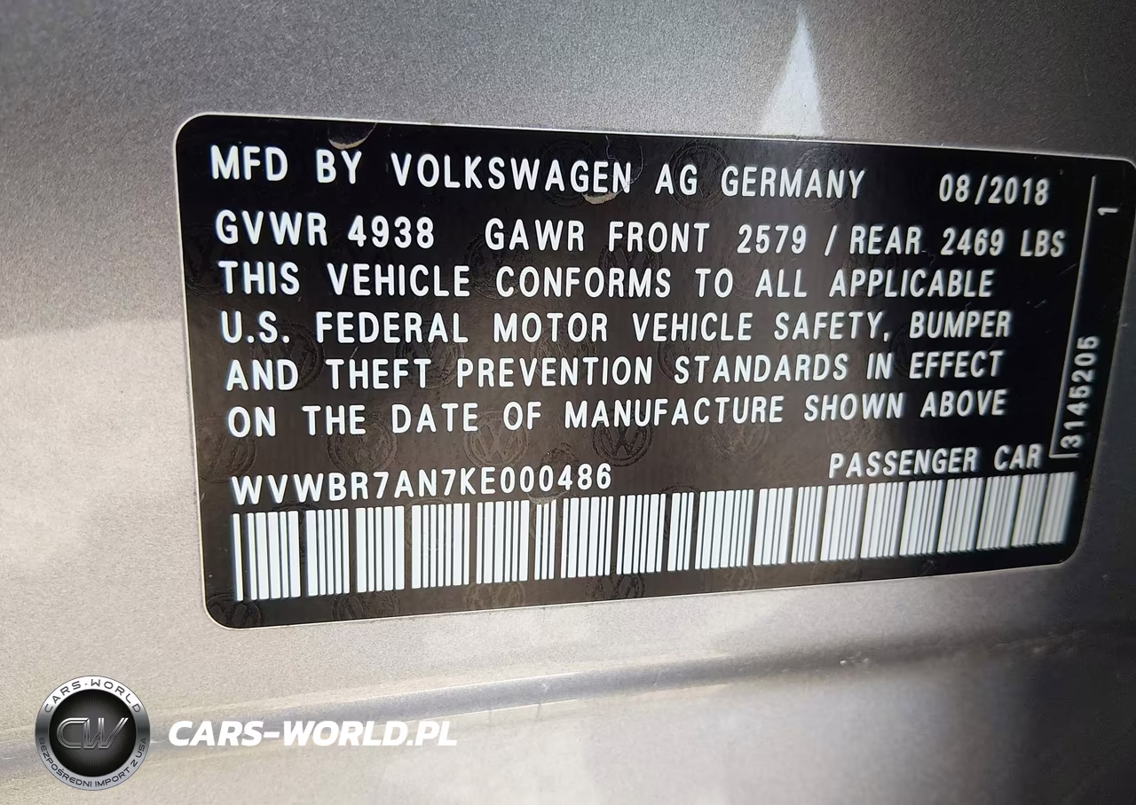 2019 Volkswagen Arteon 2.0T Se VIN:WVWBR7AN7KE000486 - 9