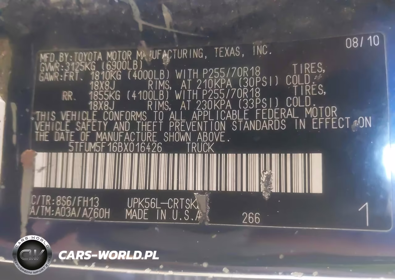 2011 Toyota Tundra Grade 4.6L V8 VIN:5TFUM5F16BX016426 - 9