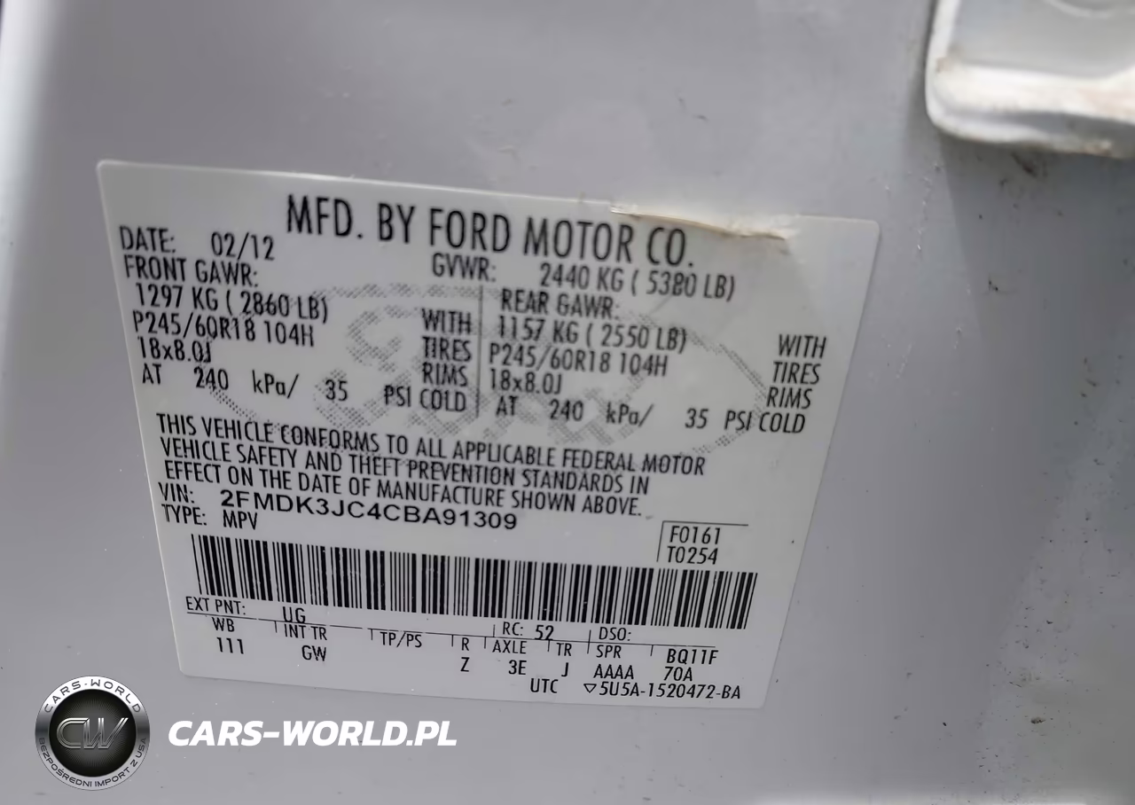 2012 Ford Edge Sel VIN:2FMDK3JC4CBA91309 - 9