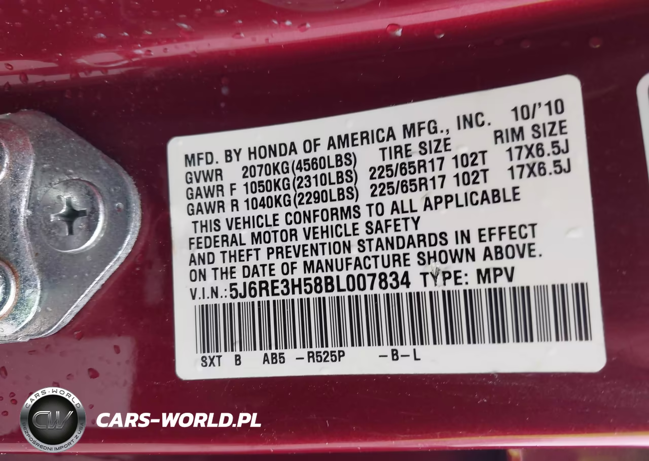2011 Honda Cr-V Ex VIN:5J6RE3H58BL007834 - 9