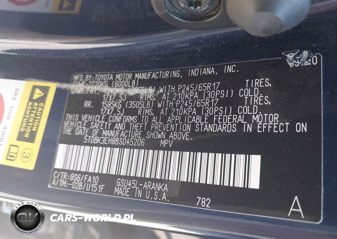 2011 Toyota Highlander Base V6 VIN:5TDBK3EH8BS045206 - 9