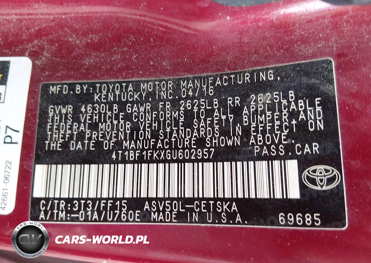 2016 Toyota Camry Se VIN:4T1BF1FKXGU602957 - 9