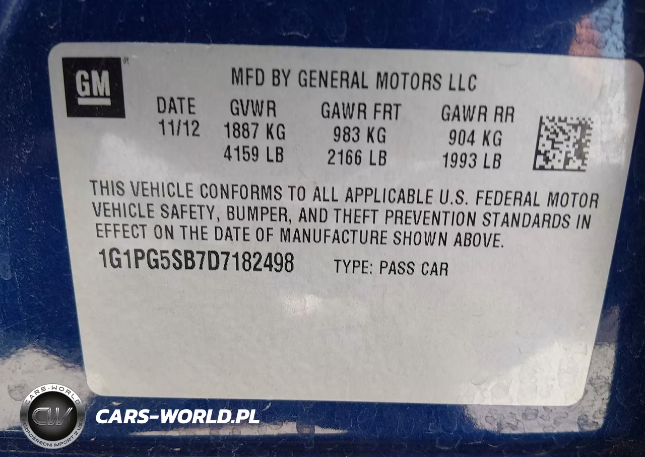 2013 Chevrolet Cruze Ltz VIN:1G1PG5SB7D7182498 - 9