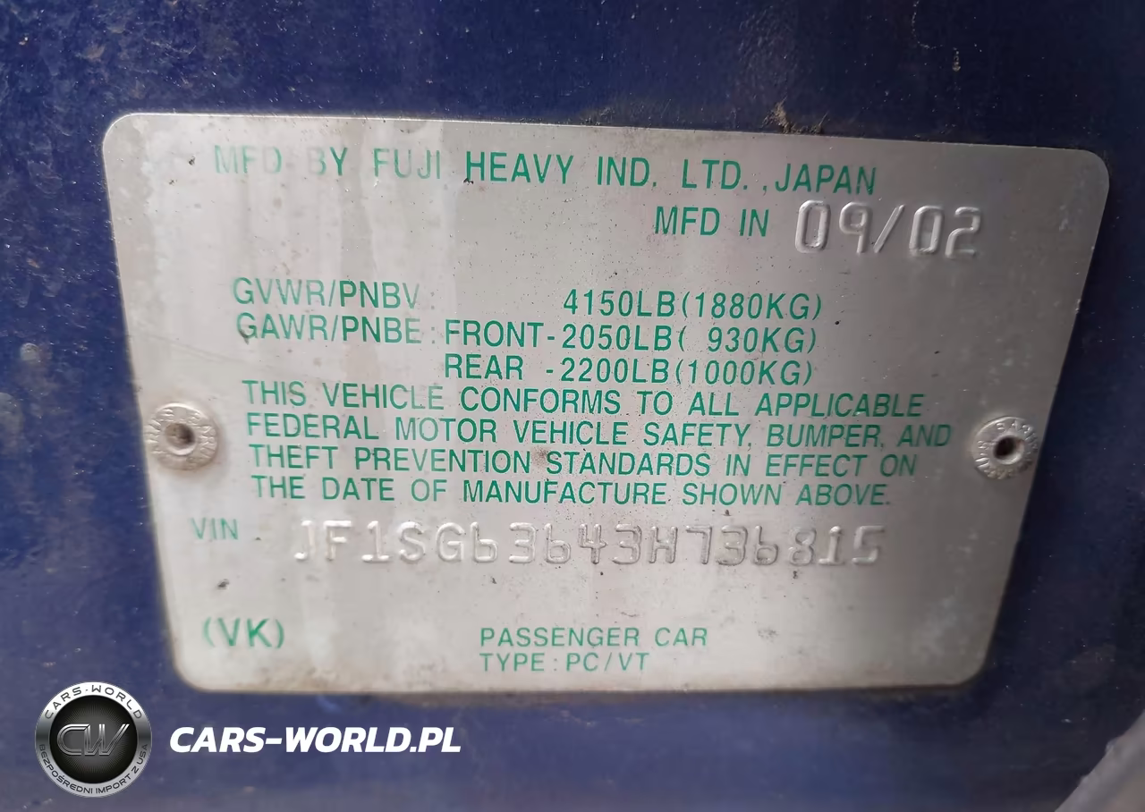 2003 Subaru Forester X VIN:JF1SG63643H736815 - 9