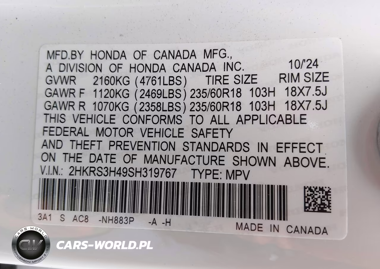 2025 Honda Cr-V Ex 2Wd VIN:2HKRS3H49SH319767 - 9