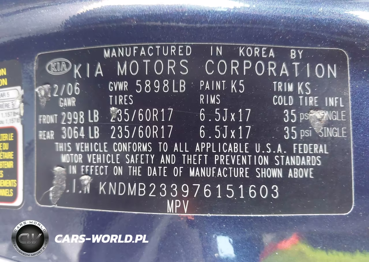 2007 Kia Sedona Ex VIN:KNDMB233976151603 - 9