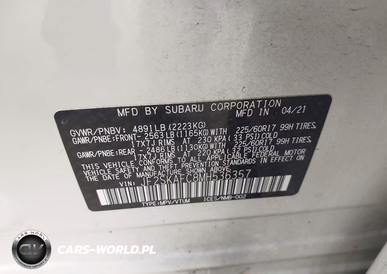 2021 Subaru Forester Premium VIN:JF2SKAFC8MH536357 - 9