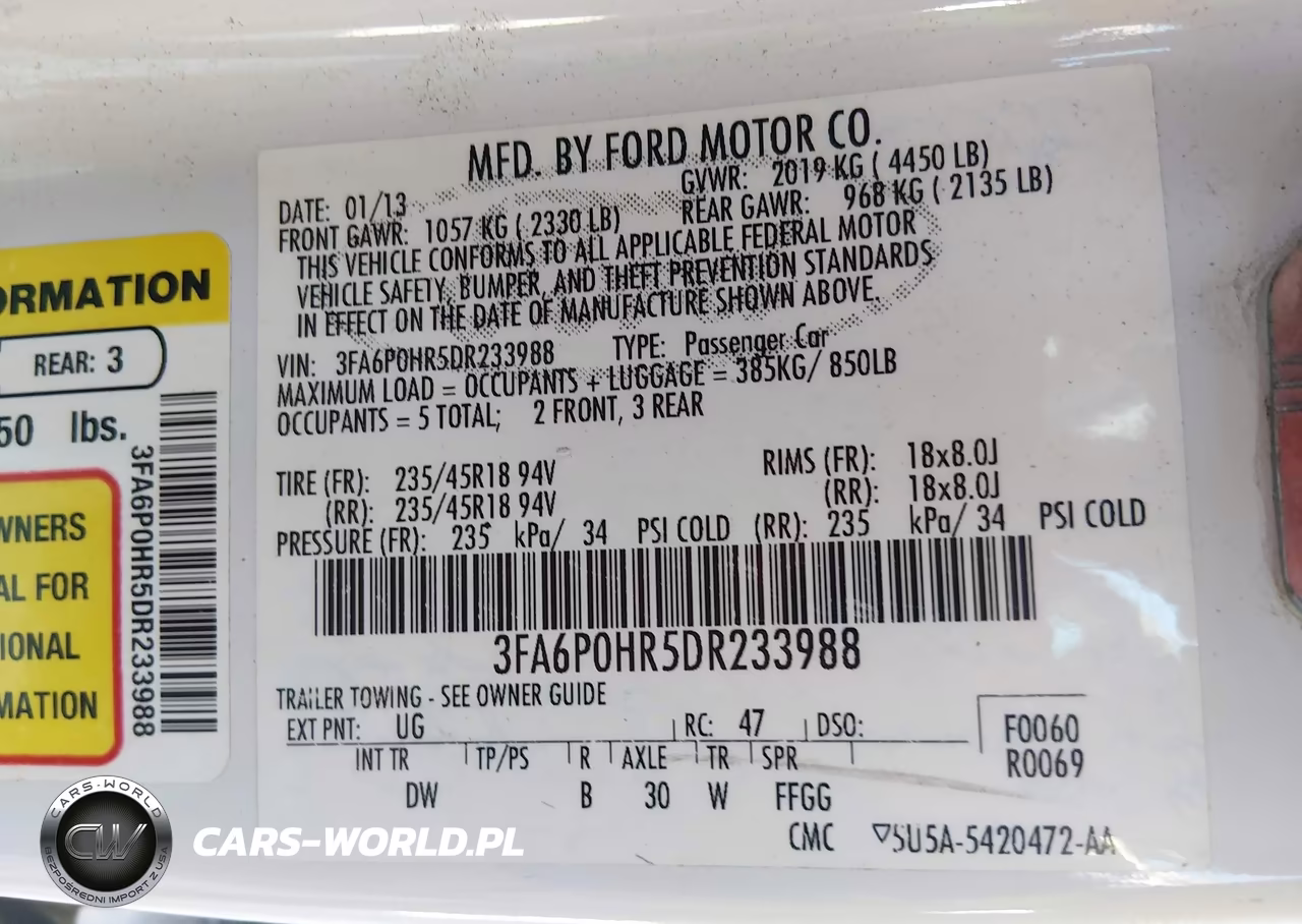 2013 Ford Fusion Se VIN:3FA6P0HR5DR233988 - 9