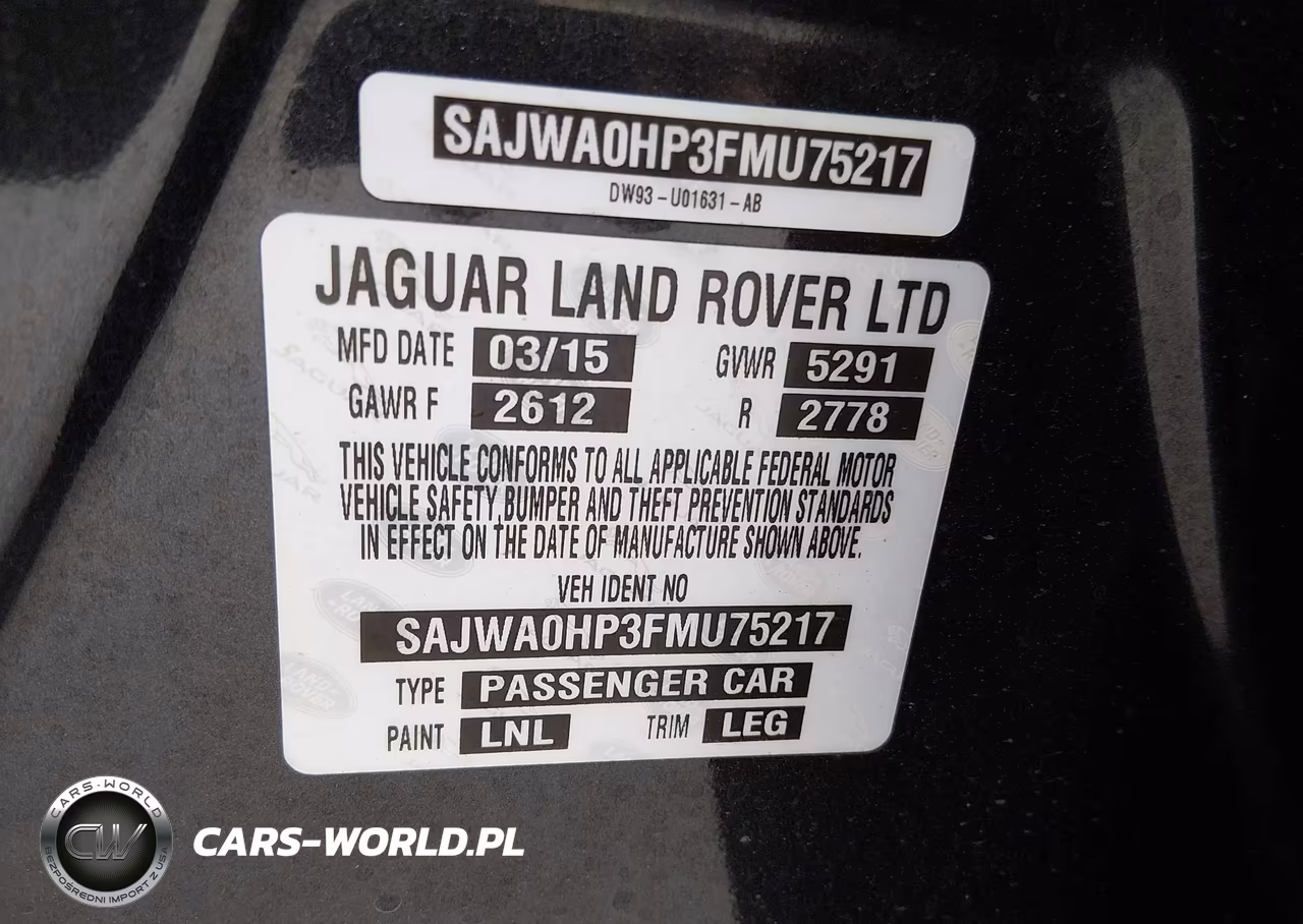 2015 Jaguar Xf 5.0L Supercharged VIN:SAJWA0HP3FMU75217 - 9