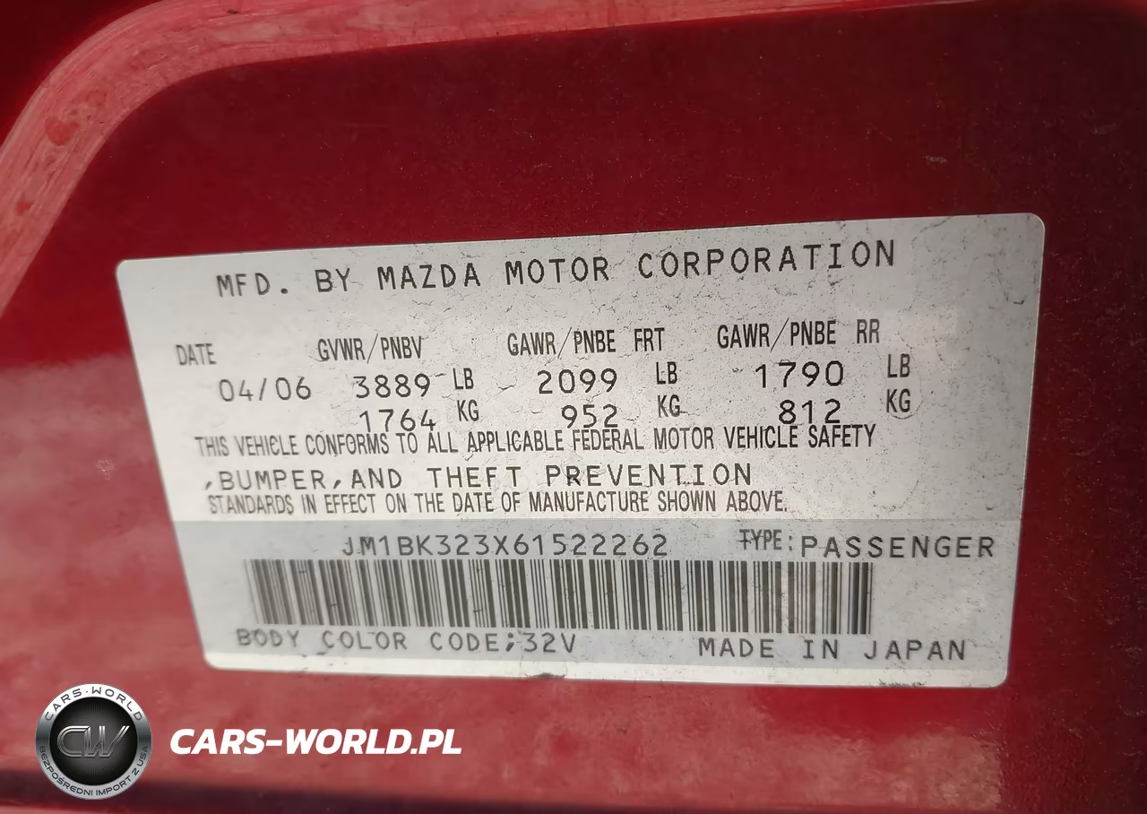 2006 Mazda Mazda3 S VIN:JM1BK323X61522262 - 9
