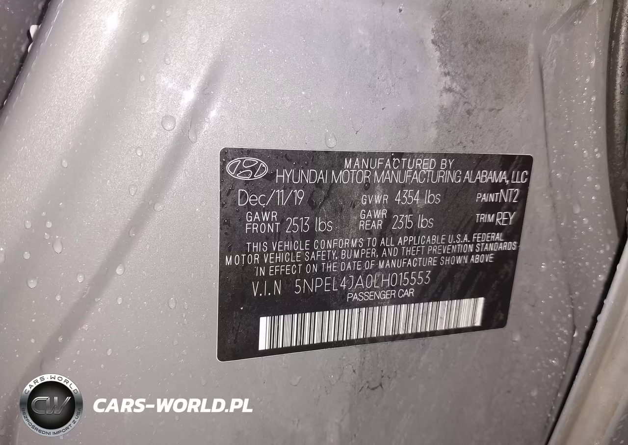 2020 Hyundai Sonata Sel VIN:5NPEL4JA0LH015553 - 9