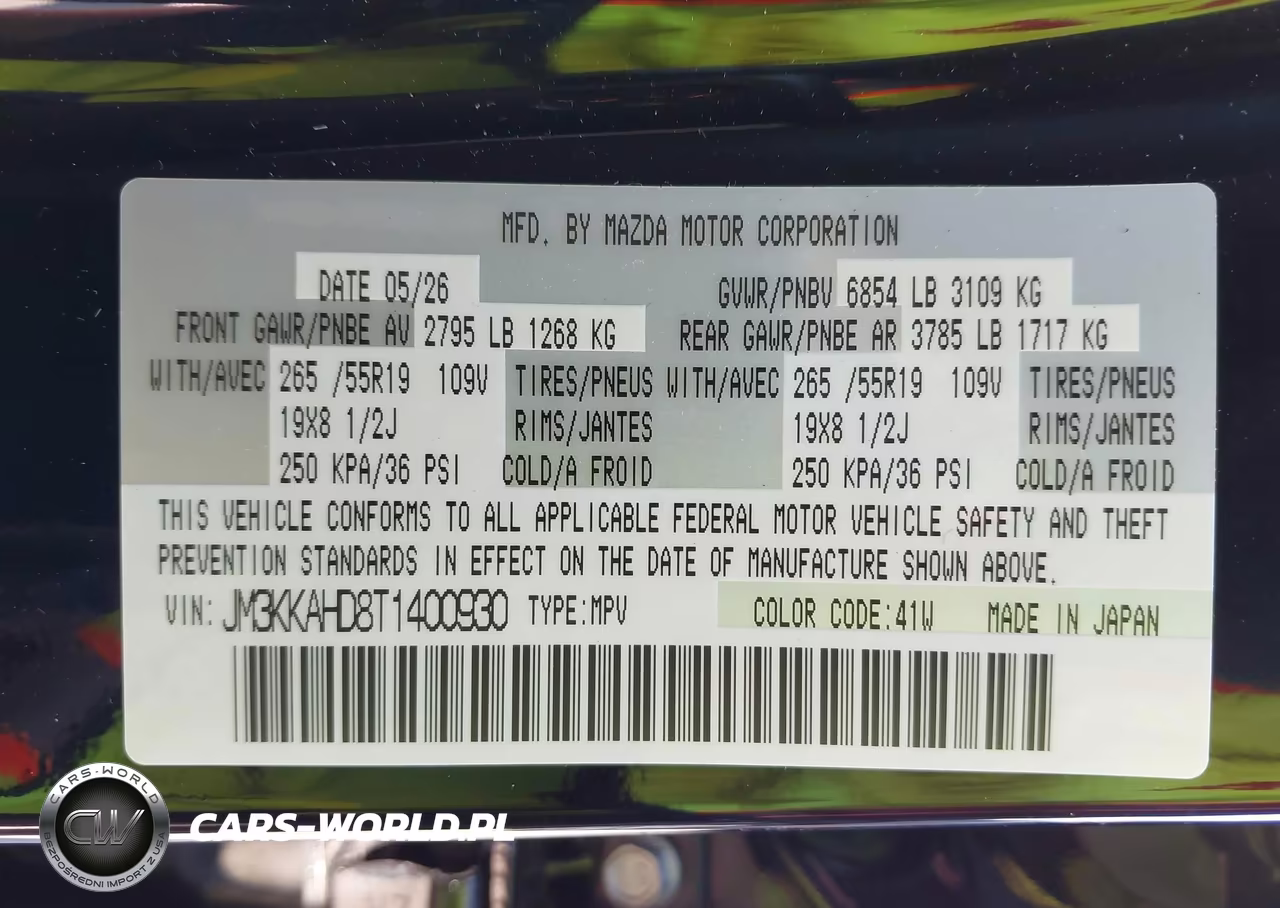 2026 Mazda Cx-90 3.3 Turbo Select VIN:JM3KKAHD8T1400930 - 9