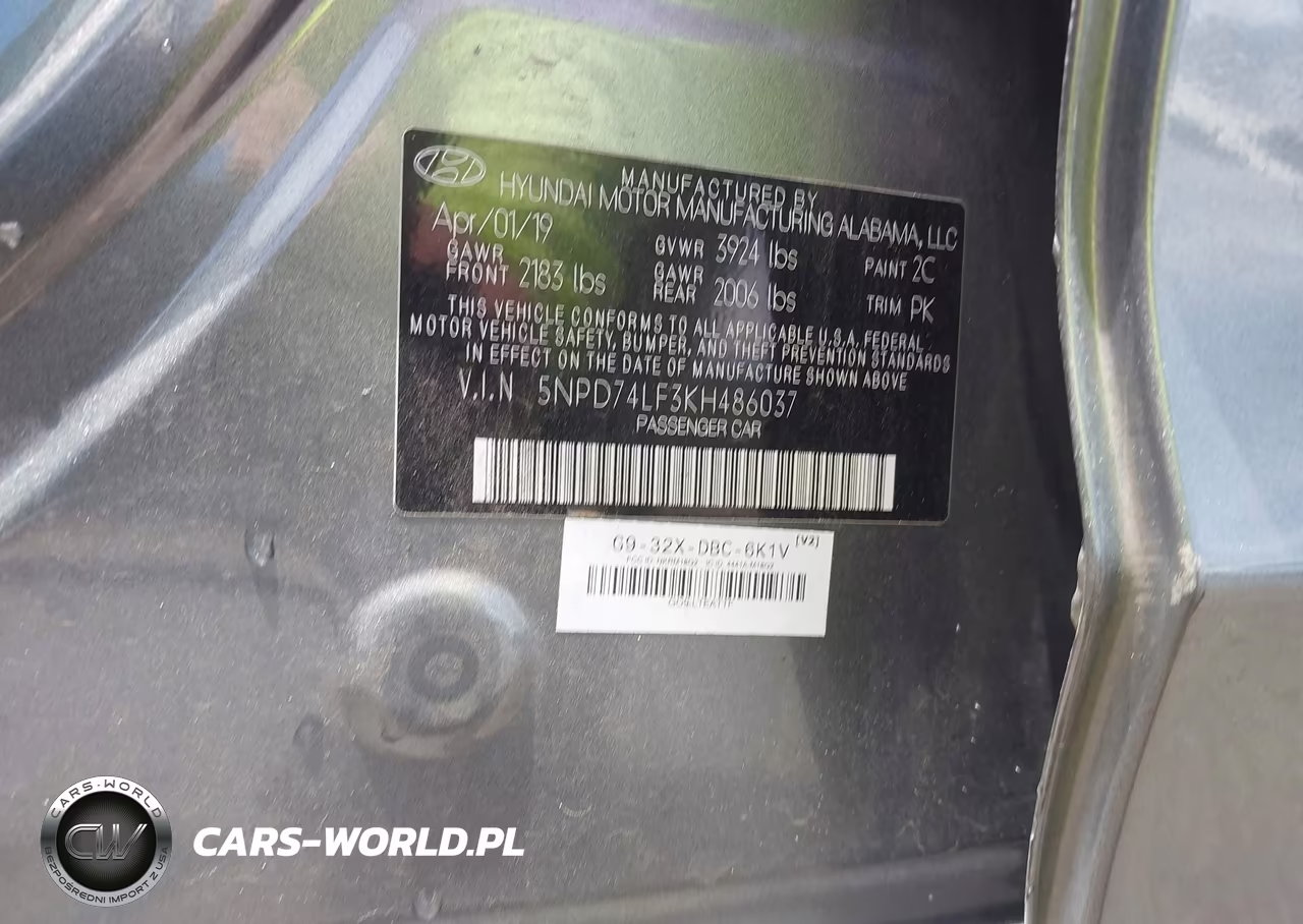 2019 Hyundai Elantra Se VIN:5NPD74LF3KH486037 - 9