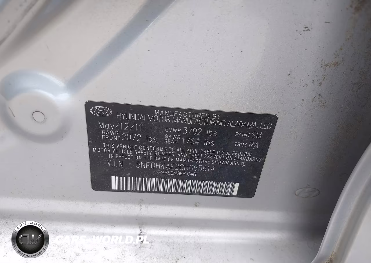 2012 Hyundai Elantra Gls VIN:5NPDH4AE2CH065614 - 9