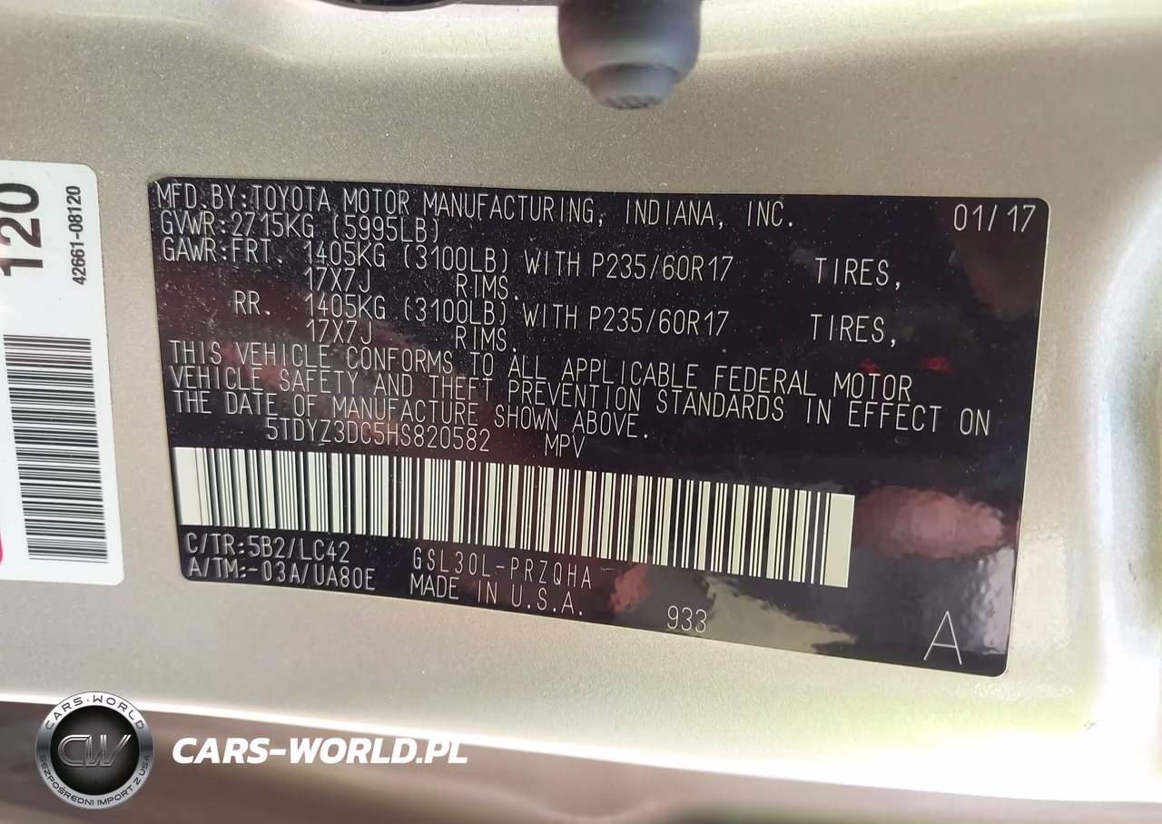 2017 Toyota Sienna Xle 8 Passenger VIN:5TDYZ3DC5HS820582 - 9