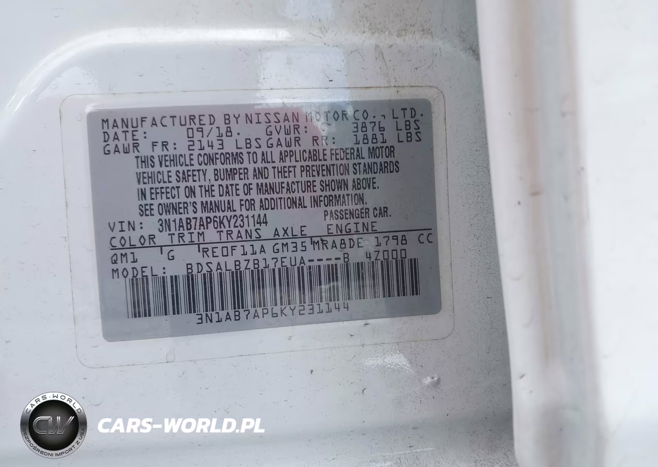 2019 Nissan Sentra S VIN:3N1AB7AP6KY231144 - 9