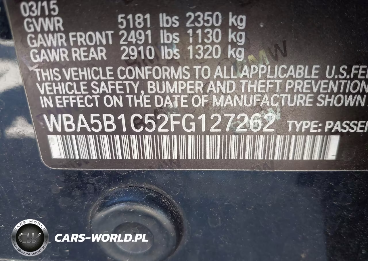 2015 BMW 535I VIN:WBA5B1C52FG127262 - 9