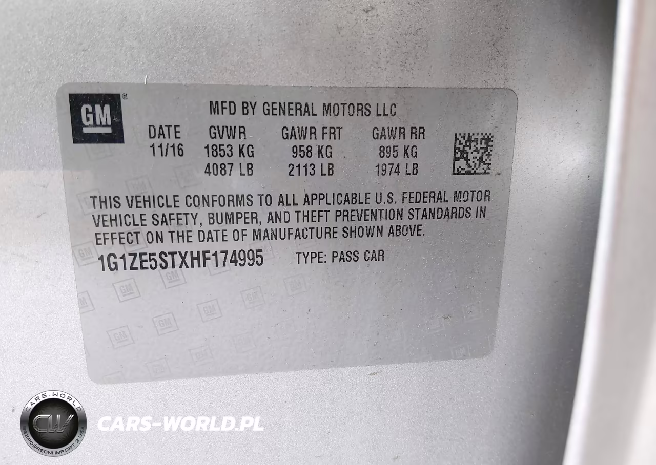 2017 Chevrolet Malibu 1Lt VIN:1G1ZE5STXHF174995 - 9