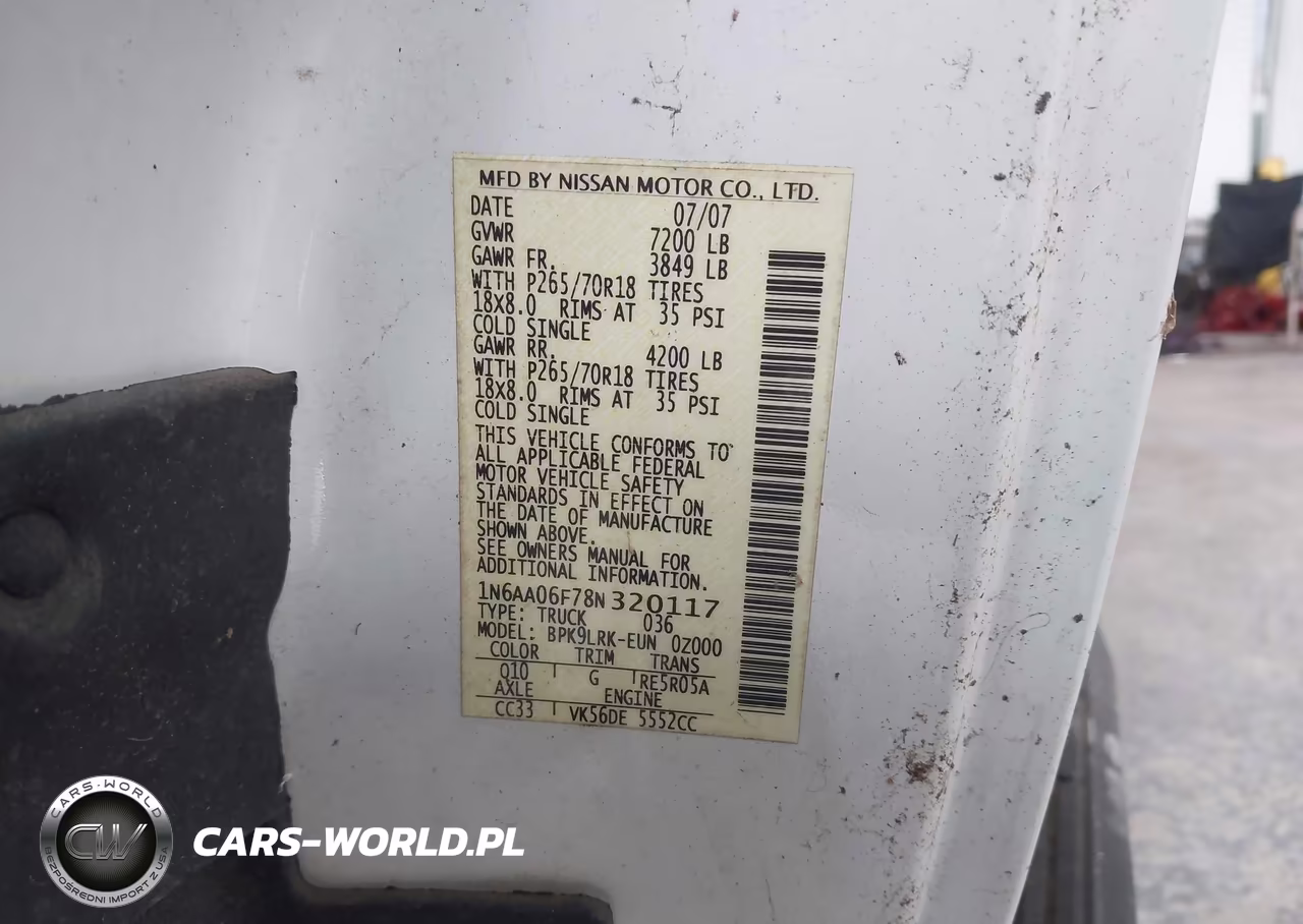 2008 Nissan Titan Xe VIN:1N6AA06F78N320117 - 9
