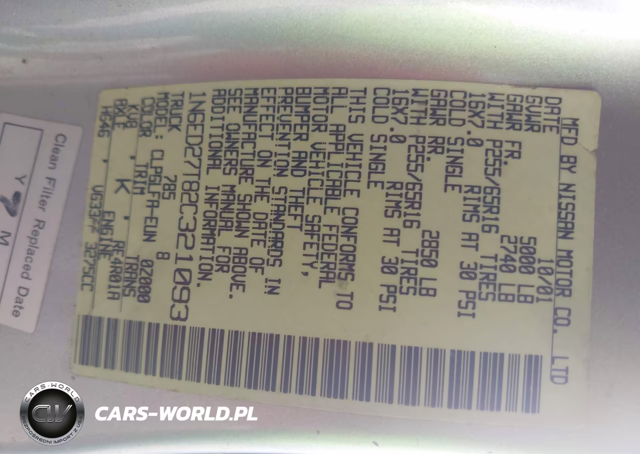 2002 Nissan Frontier Se-V6 VIN:1N6ED27T82C321093 - 9