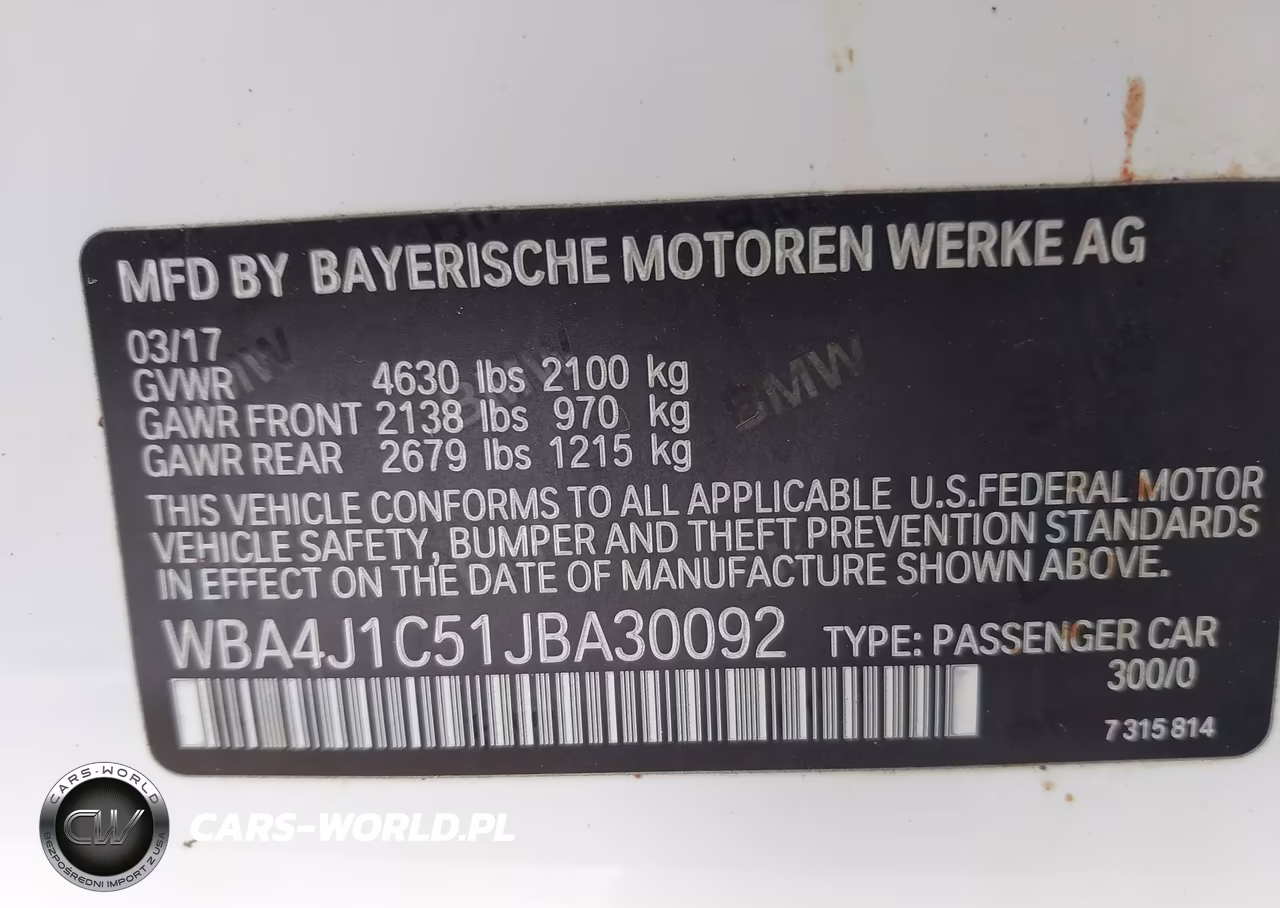 2018 BMW 430I Gran Coupe VIN:WBA4J1C51JBA30092 - 9