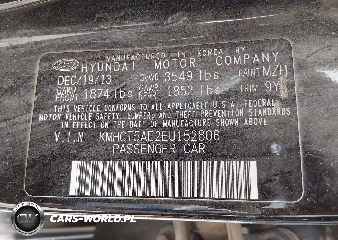 2014 Hyundai Accent Gs VIN:KMHCT5AE2EU152806 - 9