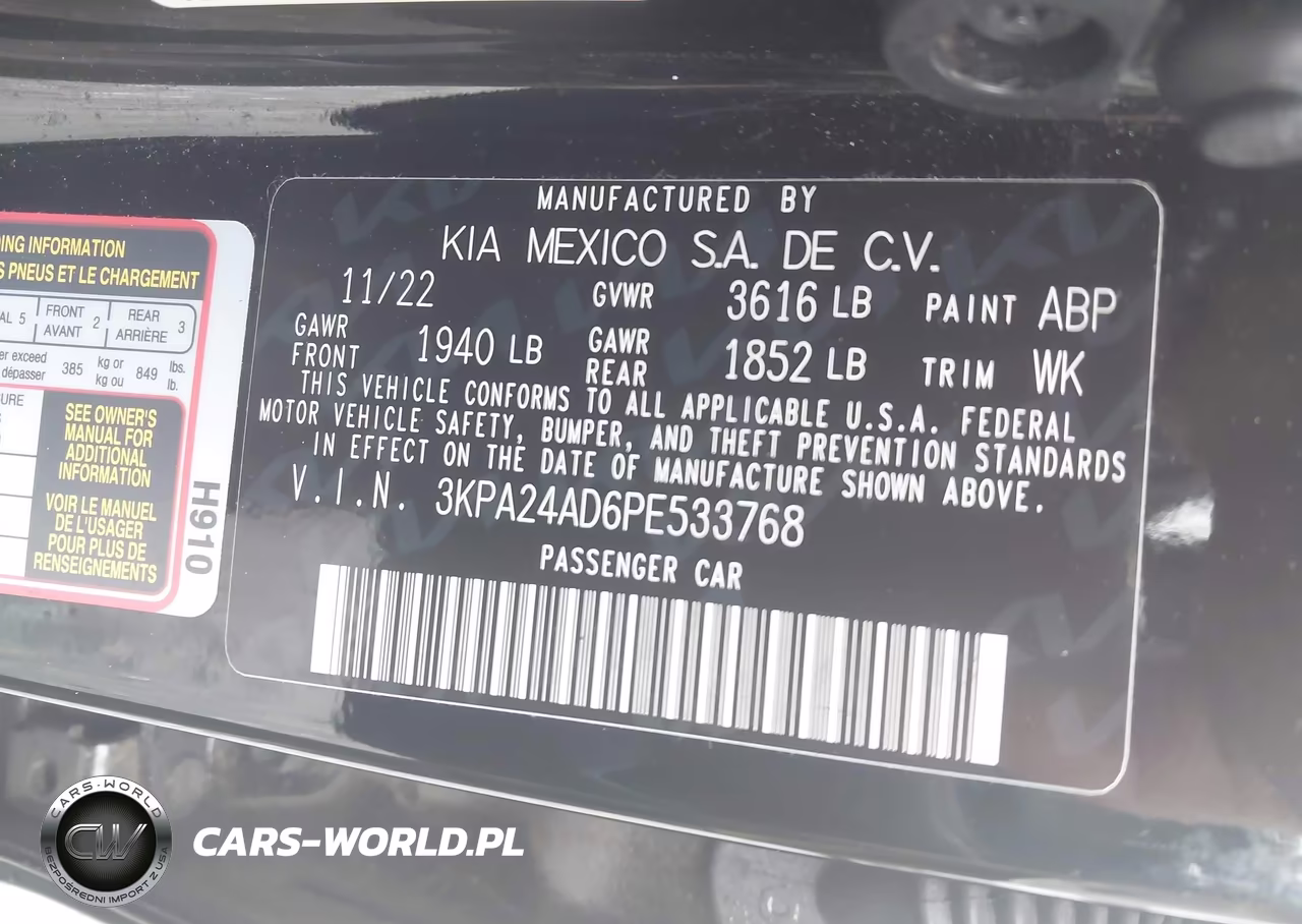 2023 Kia Rio Lx VIN:3KPA24AD6PE533768 - 9