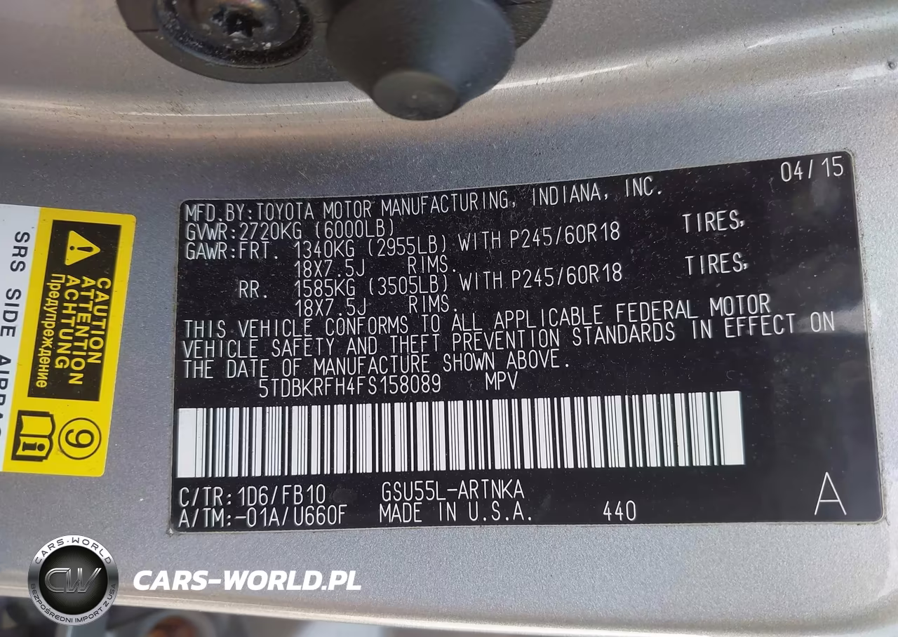 2015 Toyota Highlander Le V6 VIN:5TDBKRFH4FS158089 - 9