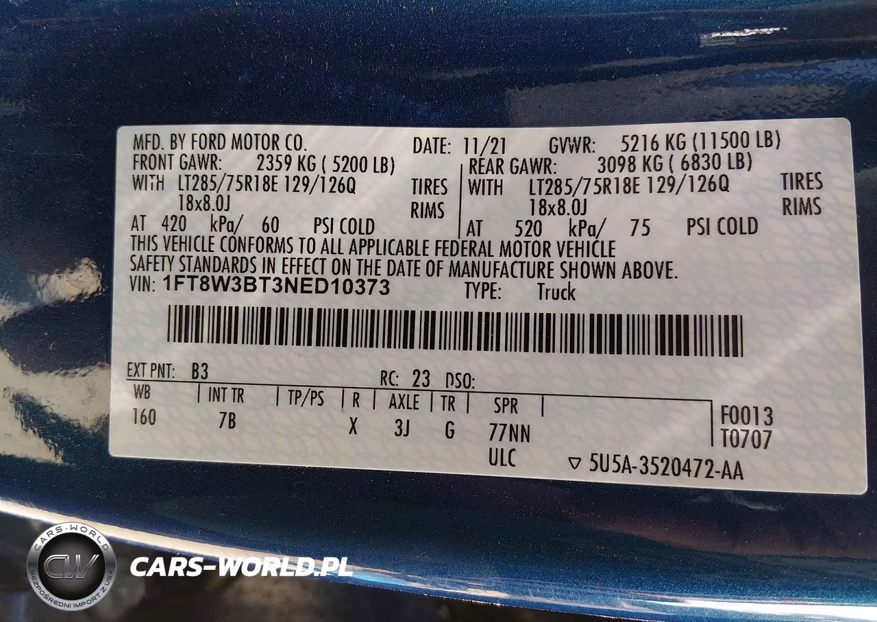 2022 Ford F-350 Platinum VIN:1FT8W3BT3NED10373 - 8