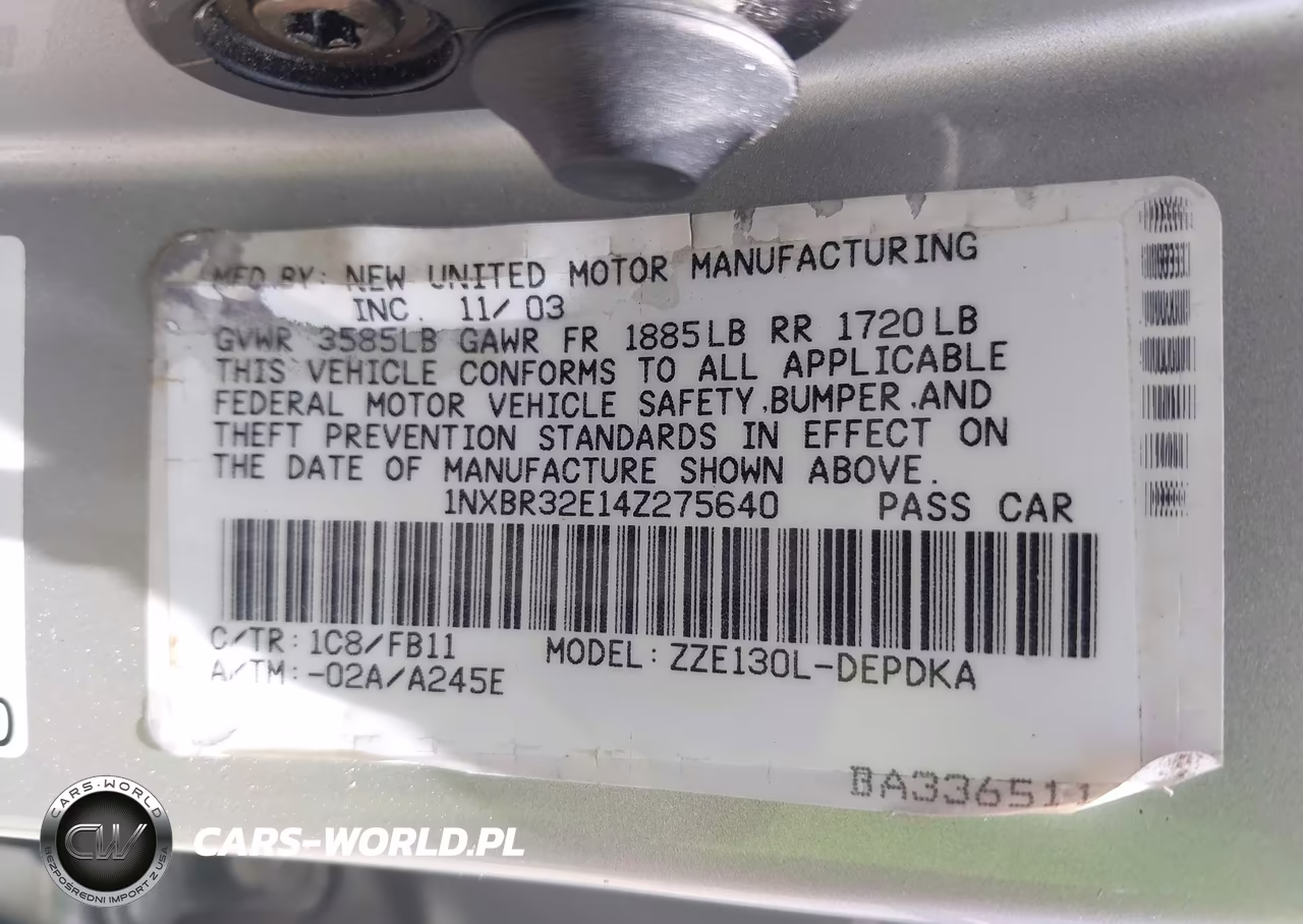 2004 Toyota Corolla Ce VIN:1NXBR32E14Z275640 - 9