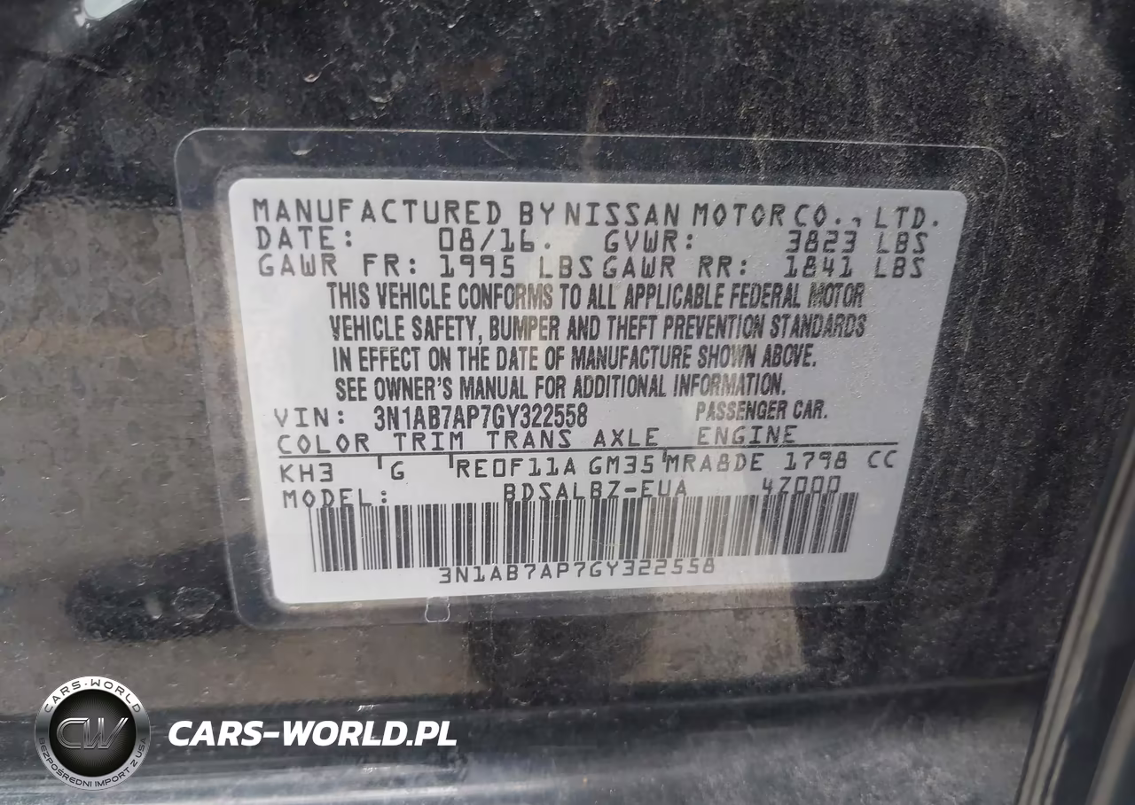 2016 Nissan Sentra S VIN:3N1AB7AP7GY322558 - 9